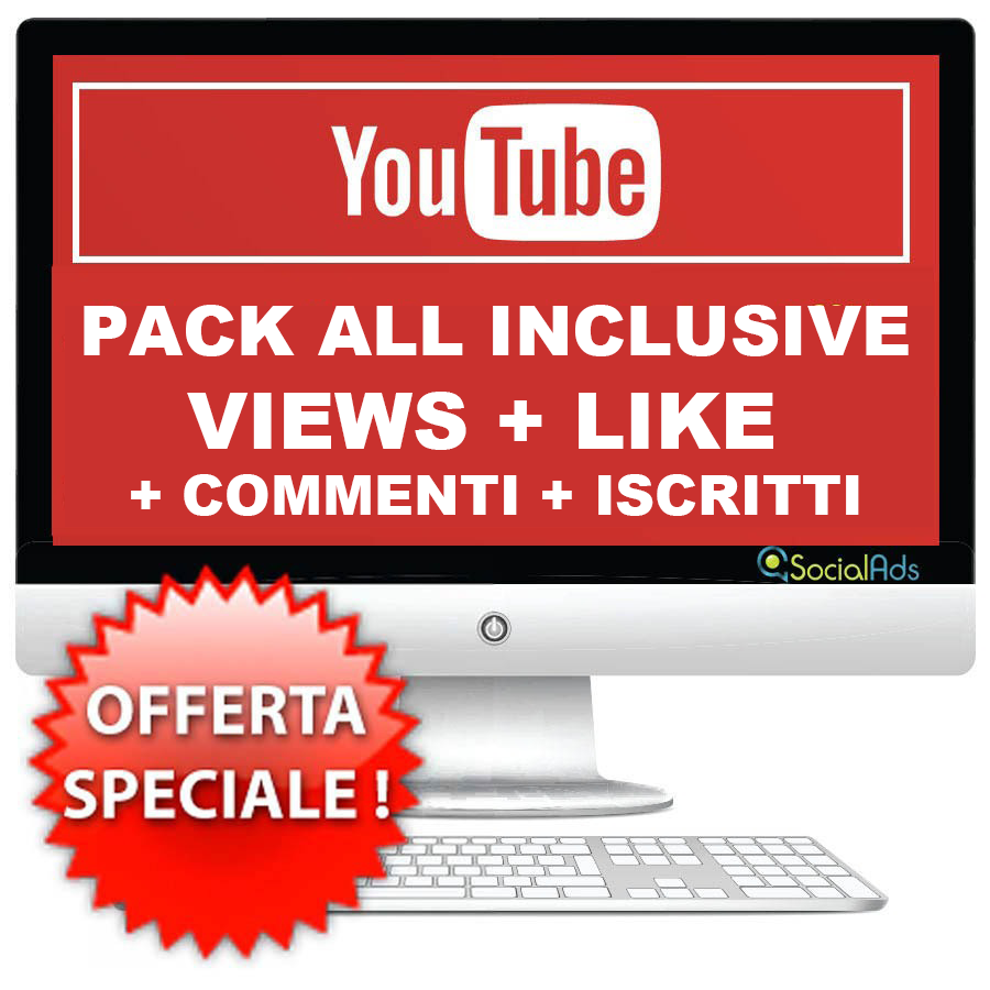 OFFERTA SPECIALE YOUTUBE: Visualizzazioni + Likes + Commenti + Iscritti